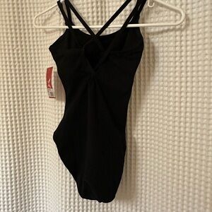 Capezio cross back black bodysuit